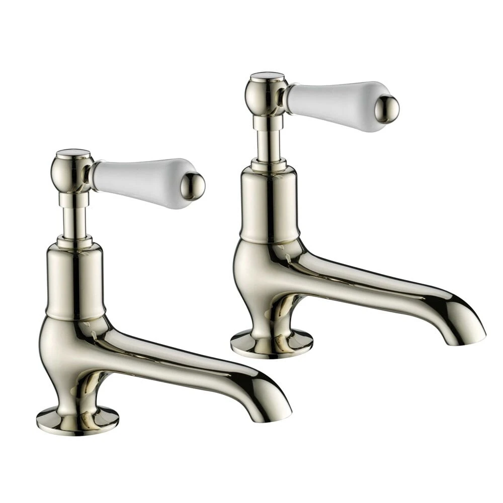 Just Taps Grosvenor Lever Long Nose Basin Taps Nickel
