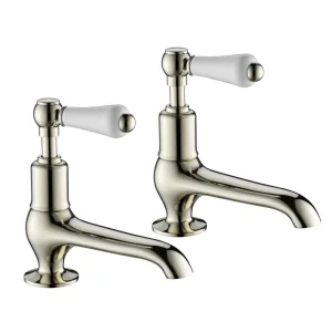 Just Taps Grosvenor Lever Long Nose Basin Taps Nickel