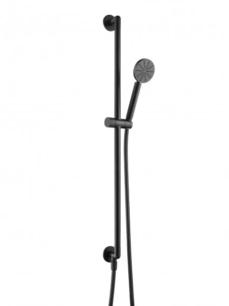 Just Taps Evo Slide Rail With Round Shower Handle And Hose Matt Black