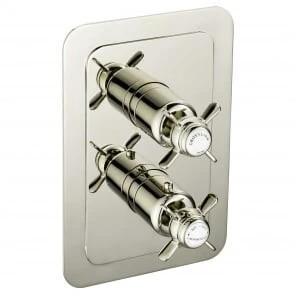Just Taps Grosvenor Pinch Thermo Concealed 1 Outlet Shower Valve Vertical  Nickel
