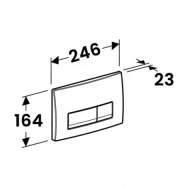 Geberit Delta50 Square Flush Plate For Dual Flush - Matt Chrome detail view - Image 2