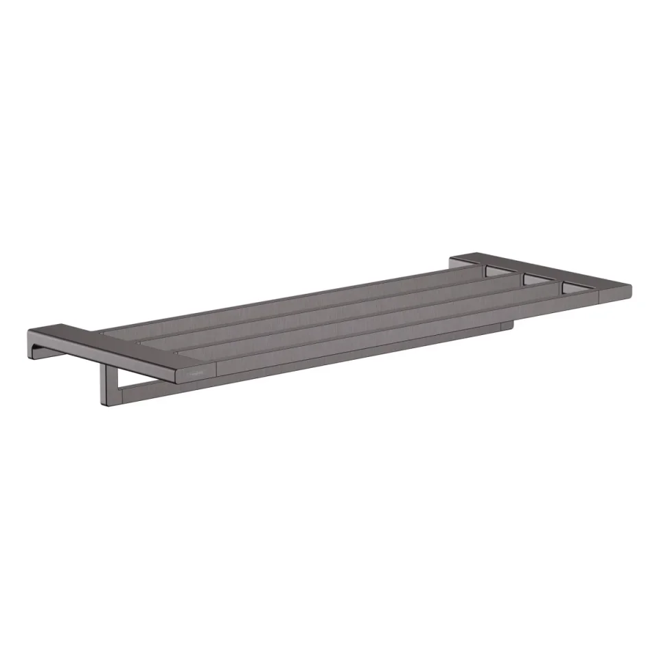 Hansgrohe Addstoris Q Towel Rack With Towel Rail Brushed Black Chrome product image - Image 1