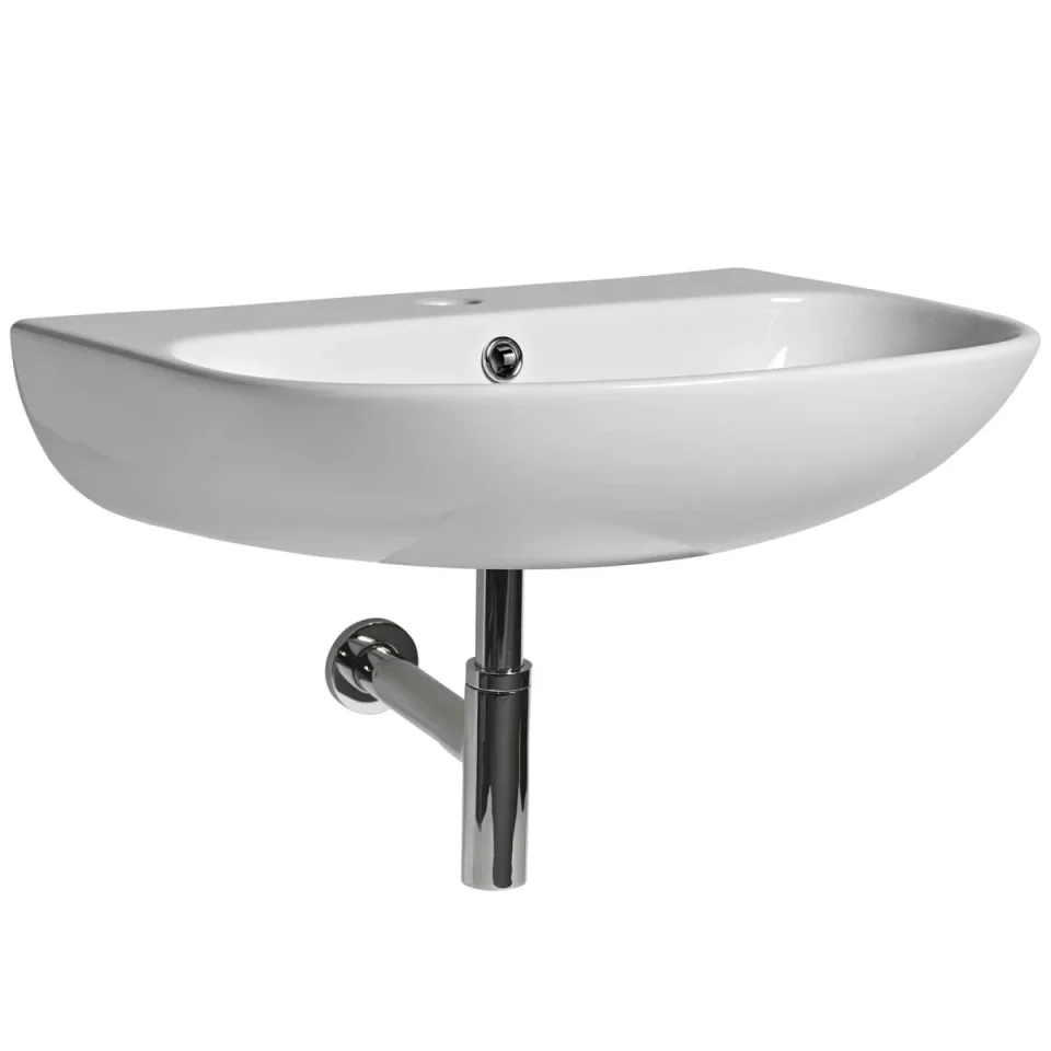 Roper Rhodes 550mm Orbit Thin Edge Basin 1 Tap Hole - White detail view - Image 4