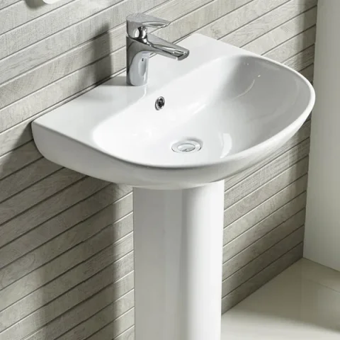 Roper Rhodes 550mm Orbit Thin Edge Basin 1 Tap Hole - White product image - Image 1