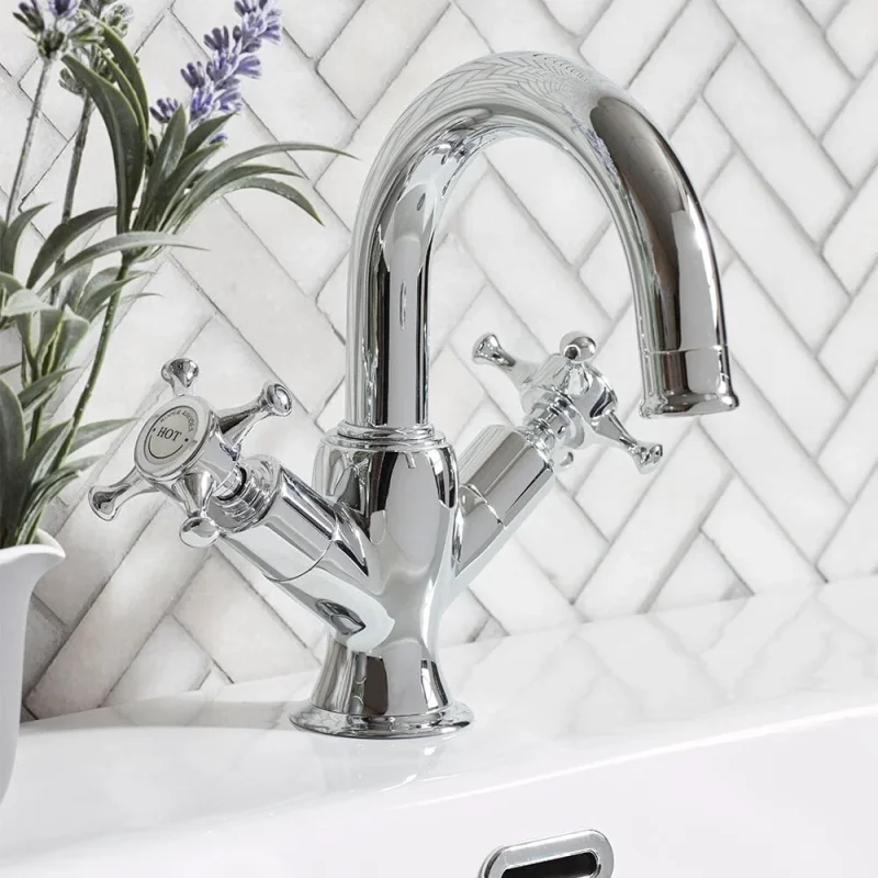 Roper Rhodes Cranborne Basin Mixer With Click Waste - Chrome detail view - Image 2
