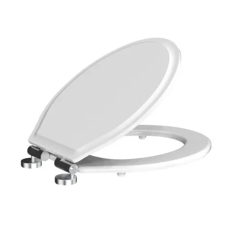 Roper Rhodes Harrow Wooden Soft Close Toilet Seat - White detail view - Image 3