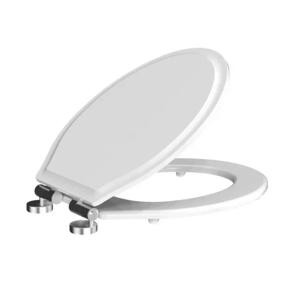 Roper Rhodes Harrow Wooden Soft Close Toilet Seat - White detail view - Image 3