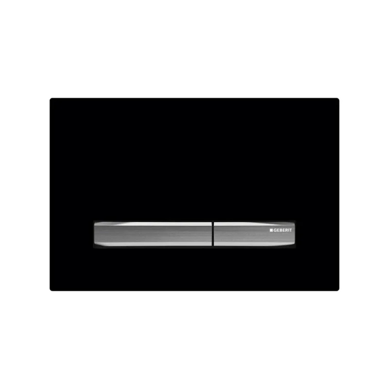 Geberit Sigma50 Square Flush Plate For Dual Flush - Black With Chrome Buttons product image - Image 1