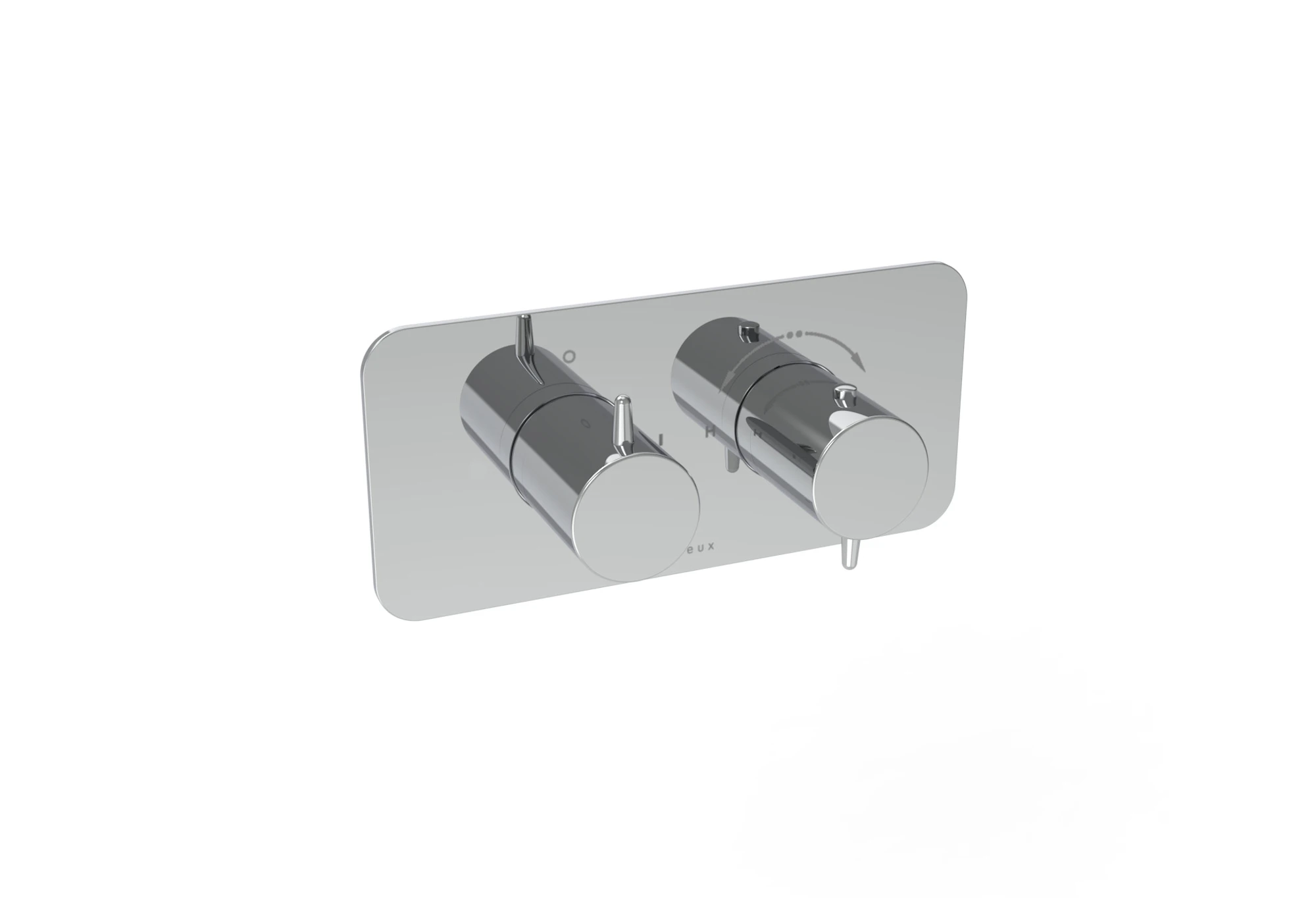 Saneux Eden 1 Way Handles & Plate Finish Kit In Portrait (for Ed019) - Chrome