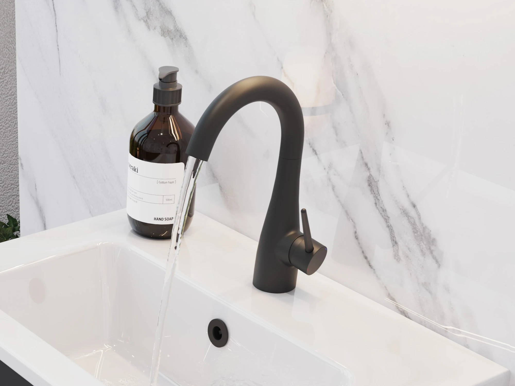 Saneux Eden Basin Mixer - Satin Black