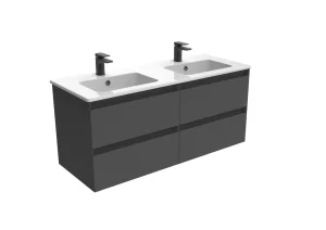 Saneux Uni 120cm 4 Drawer Wall Mounted Unit - Matte Anthracite