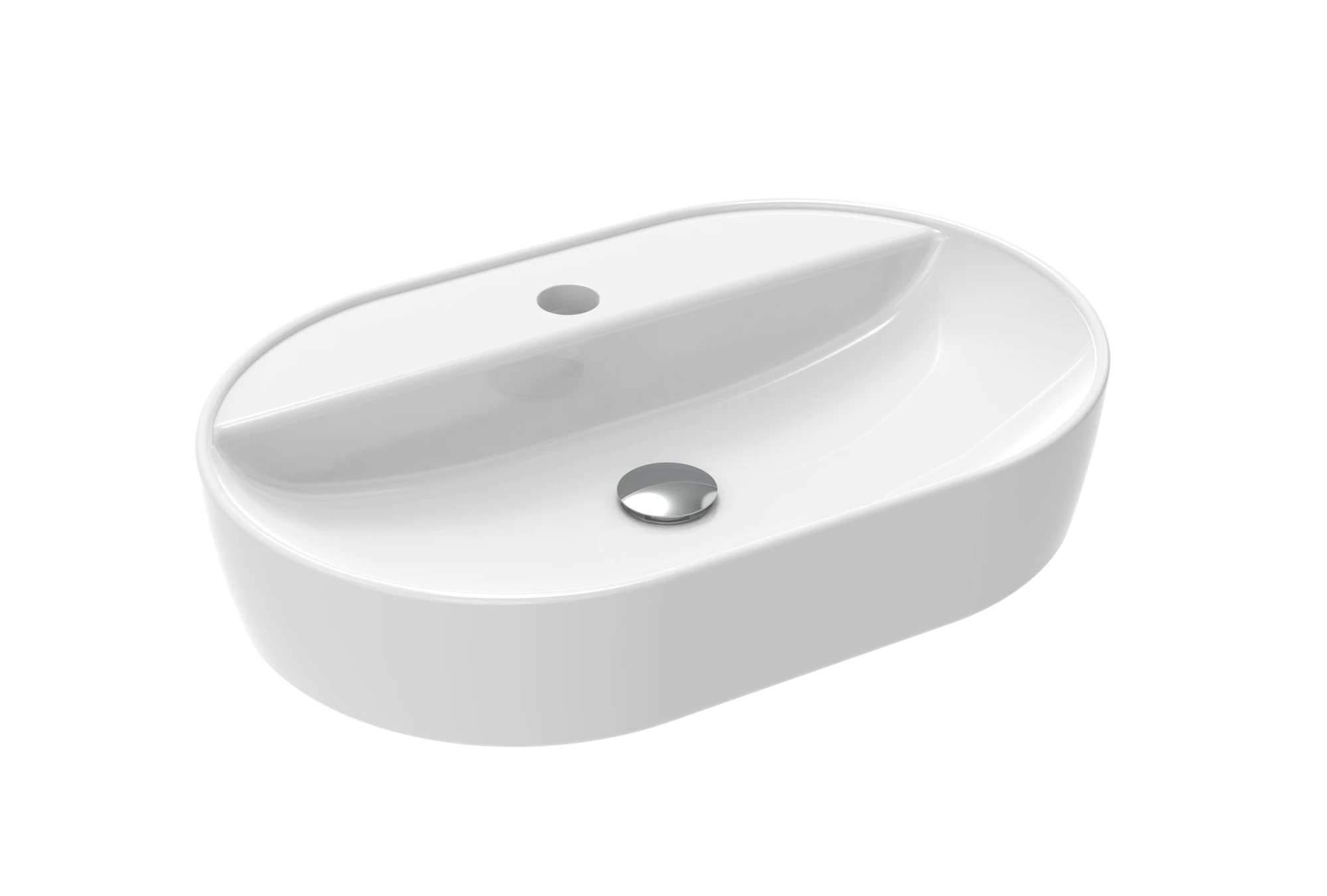 Saneux Sienna 61x40cm Lozenge Countertop Washbasin 1 Tap Hole