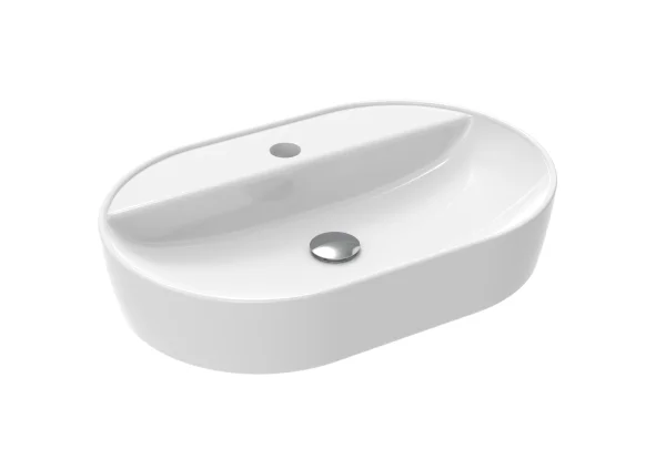Saneux Sienna 61x40cm Lozenge Countertop Washbasin 1 Tap Hole