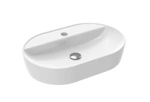 Saneux Sienna 61x40cm Lozenge Countertop Washbasin 1 Tap Hole