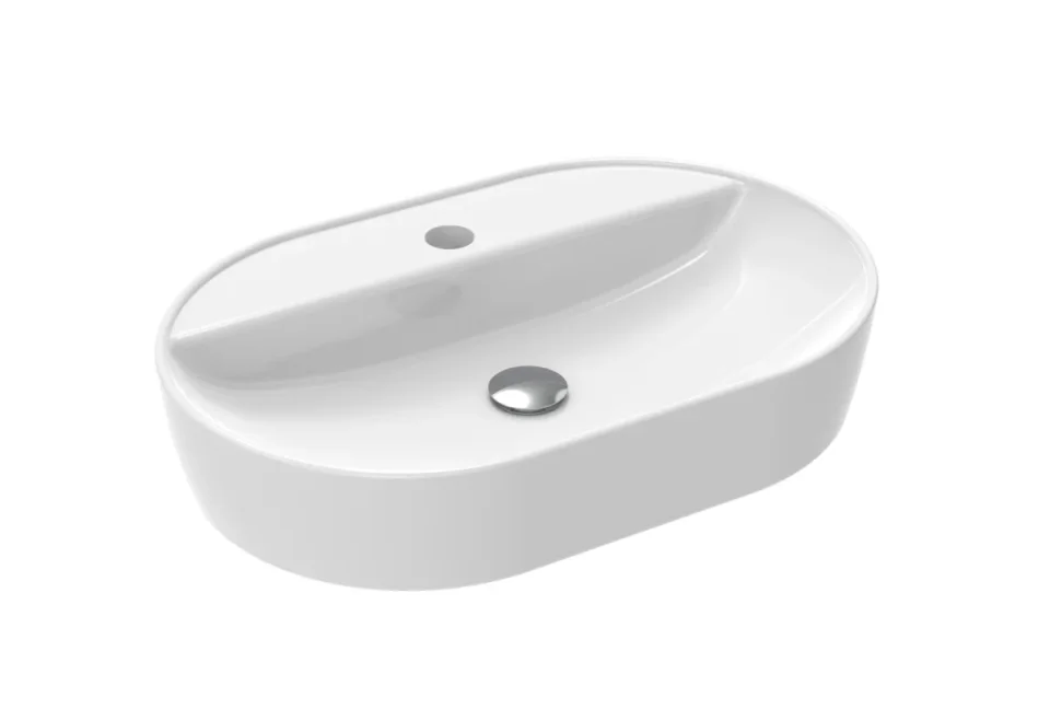 Saneux Sienna 61x40cm Lozenge Countertop Washbasin 1 Tap Hole product image - Image 1