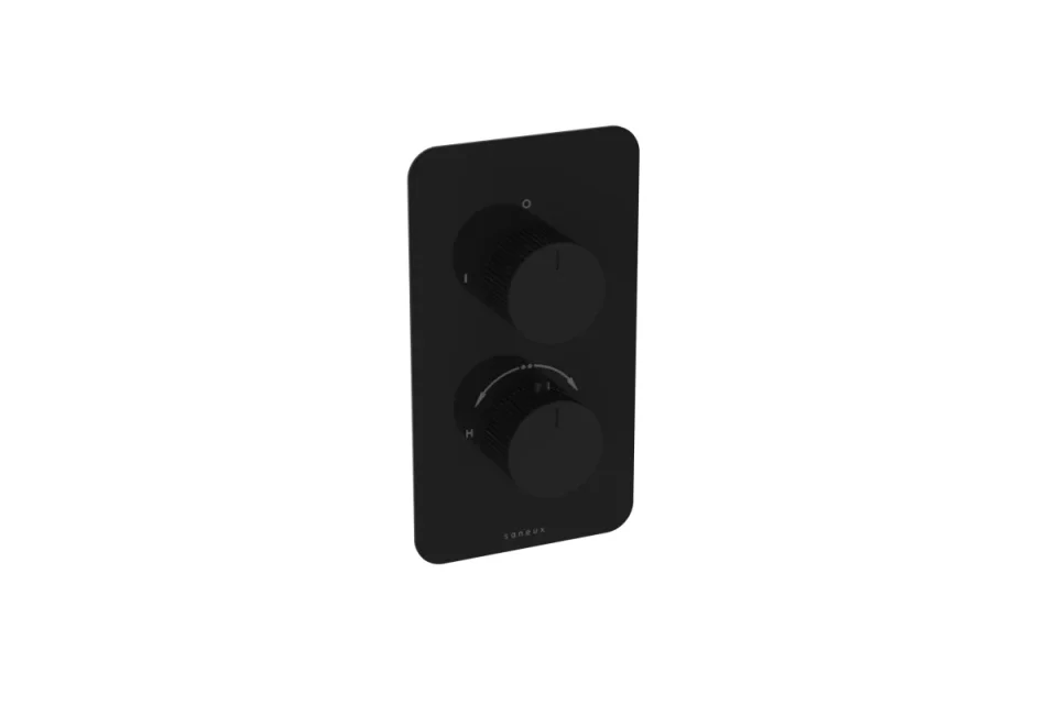 Saneux Cos Thermostatic Handle - Fluted - Satin Black product image - Image 1