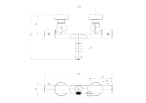 Saneux Cos Thermostatic Bath Shower Mixer - Chrome