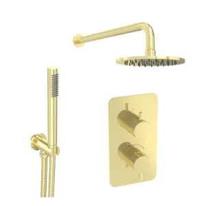 Saneux Cos 2 Way Shower Kit - W/ Slim Handset - Brushed Brass