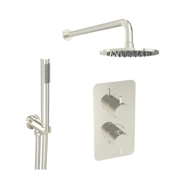 Saneux Cos 2 Way Shower Kit - W/ Slim Handset - Brushed Nickel