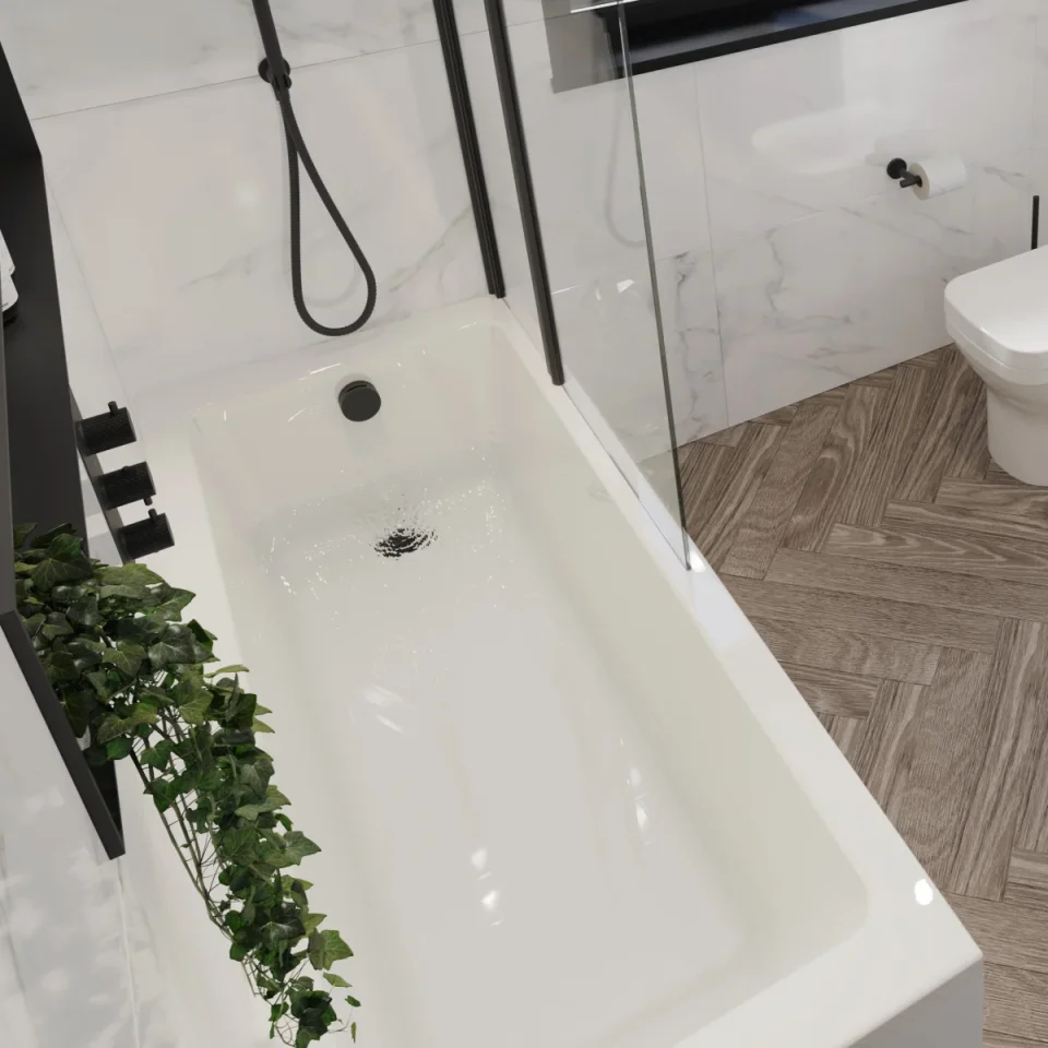 Saneux Stetson 1600x700mm Bath Single Ended & Bath Legs detail view - Image 2