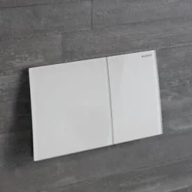 Geberit Sigma70 Square Flush Plate For Dual Flush - Glass - White detail view - Image 3
