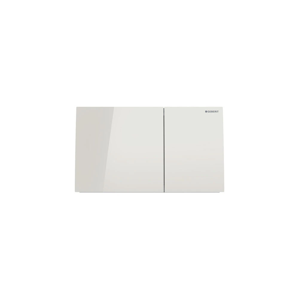 Geberit Sigma70 Square Flush Plate For Dual Flush - Glass - White