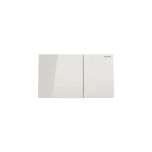 Geberit Sigma70 Square Flush Plate For Dual Flush - Glass - White