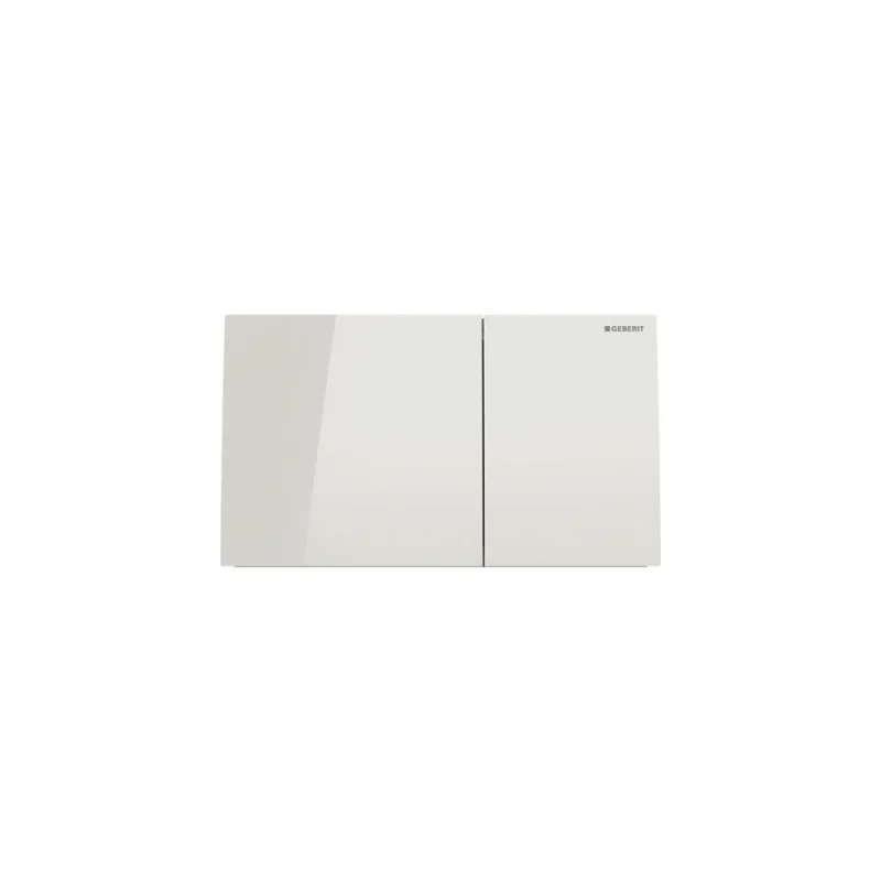 Geberit Sigma70 Square Flush Plate For Dual Flush - Glass - White product image - Image 1