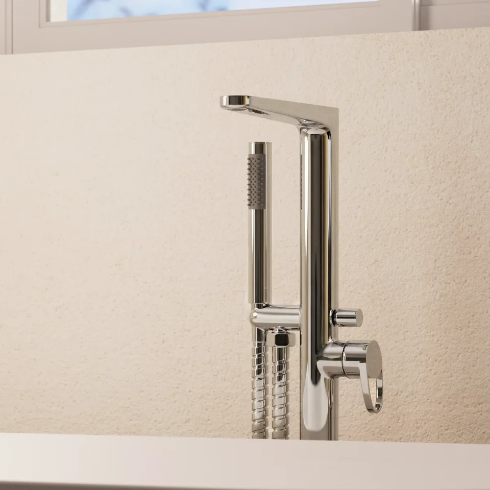 Crosswater Lazo Bath Shower Mixer Chrome detail view - Image 2