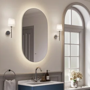 Hib Arcane Illuminated Frame Bathroom Mirror - Gunmetal