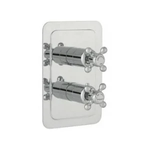 Just Taps Grosvenor Cross Concealed Thermostatic 2 Outlet Valve Chrome