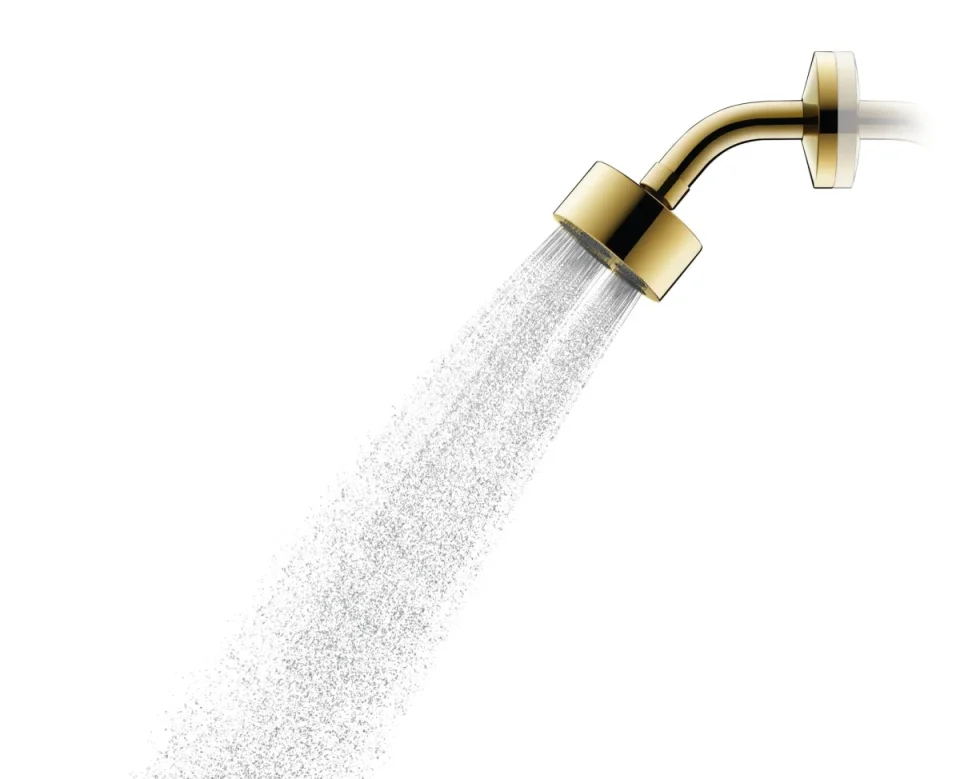 Axor One Overhead Shower 75 1jet Ecosmart With Shower Arm Brushed Gold Optic detail view - Image 2