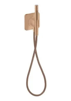 Axor Citterio C Porter Unit 120/120 Softsquare With Baton Hand Shower 2jet And Textile Shower Hose Brushed Red Gold detail view - Image 2