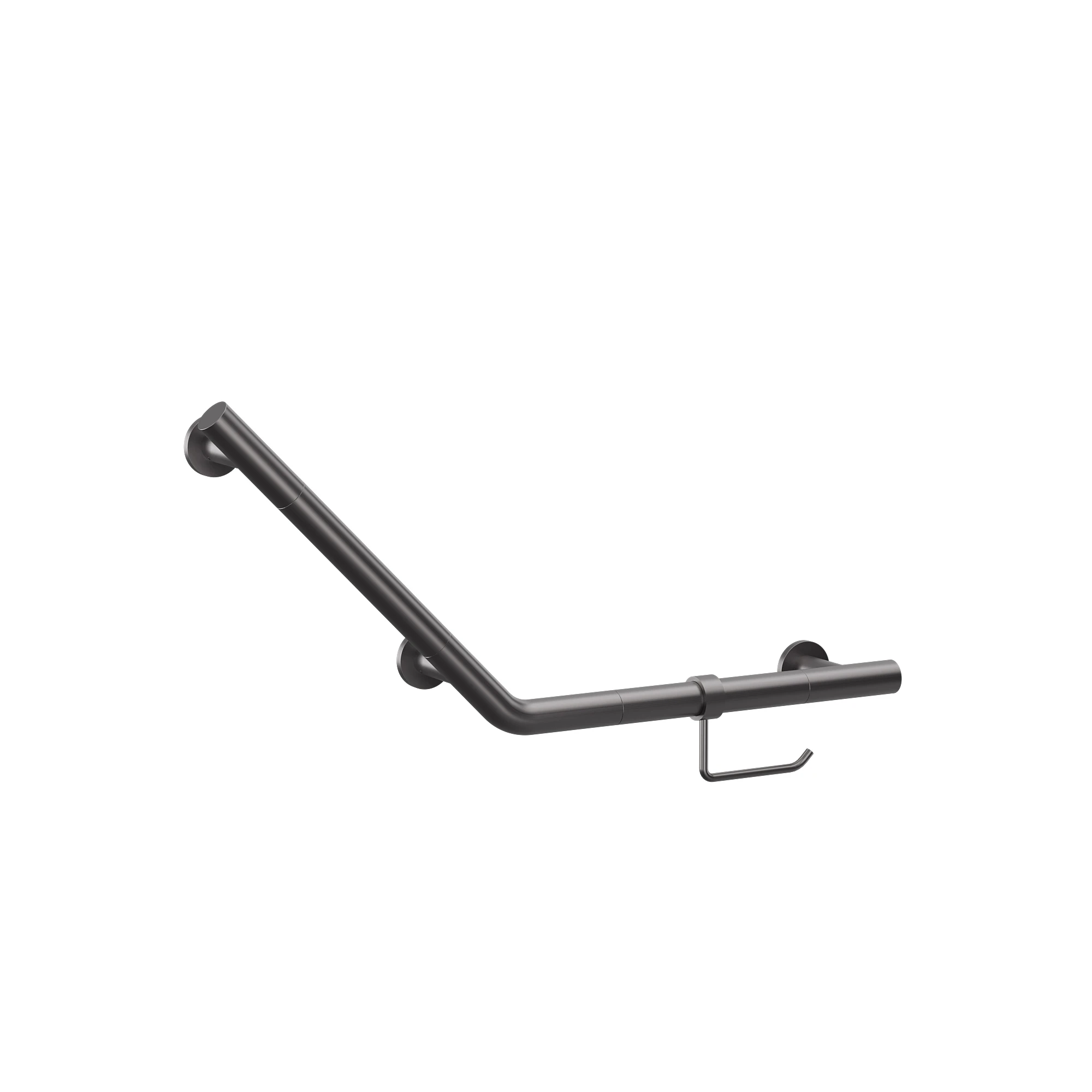 Crosswater Angled Grab Bar & WC Roll Holder 719 x 332mm Slate