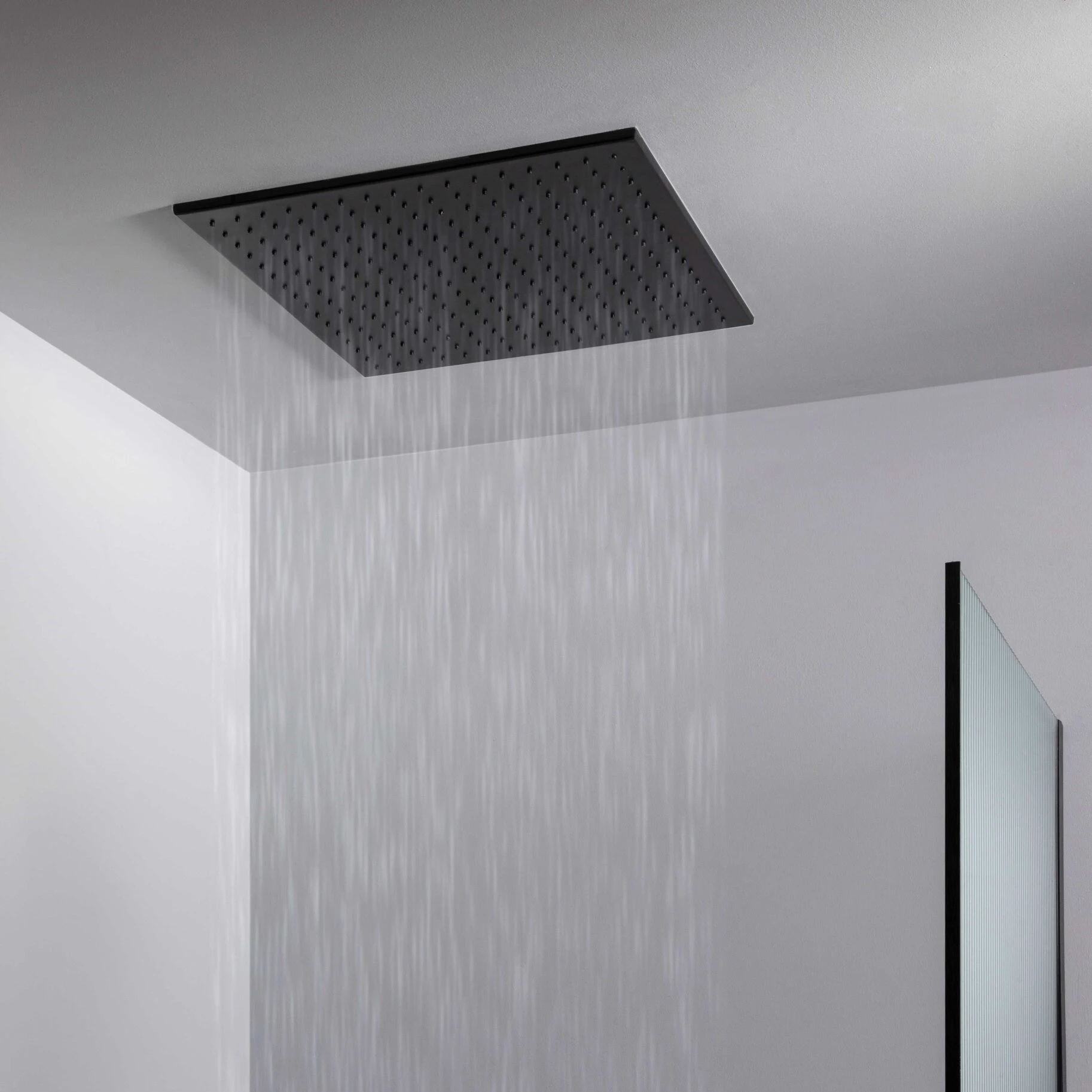 Just Taps Hix Shower Head 400mm Matt Black