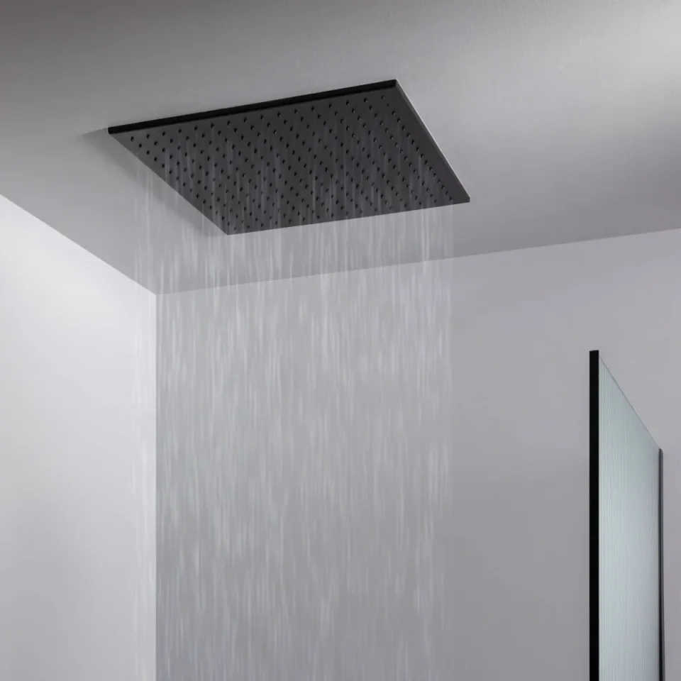 Just Taps Hix Shower Head 400mm Matt Black product image - Image 1