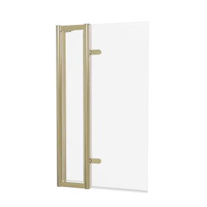 Burlington Classique Hinged Bath Screen With Access Door 850 Gold (no Handle)