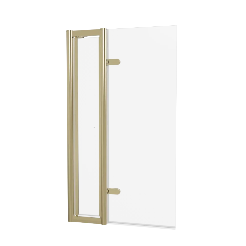 Burlington Classique Hinged Bath Screen With Access Door 850 Gold (no Handle) product image - Image 1