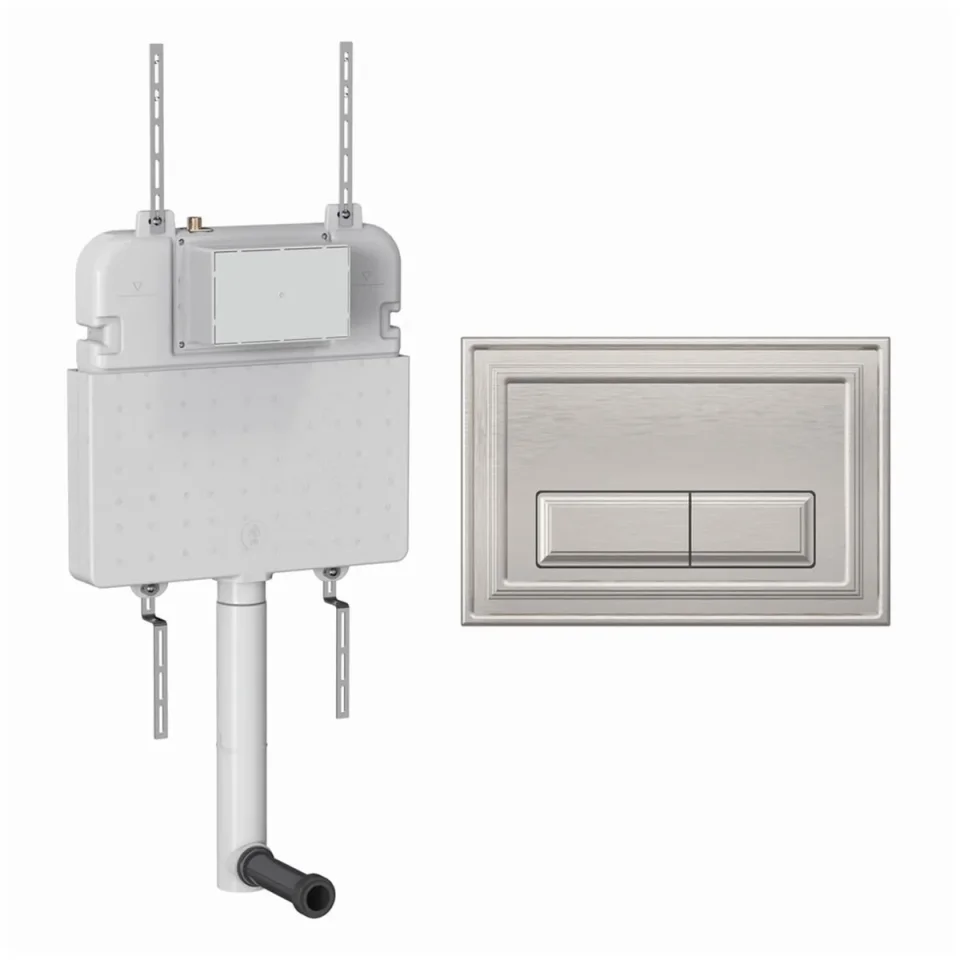 Crosswater Belgravia Cistern Set 2 Brushed Nickel product image - Image 1