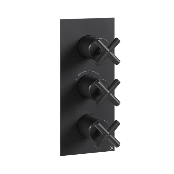 Crosswater MPRO Crosshead 3 Handle Trimset (must be paired with WLBP2000R or WLBP3000R) Matt Black