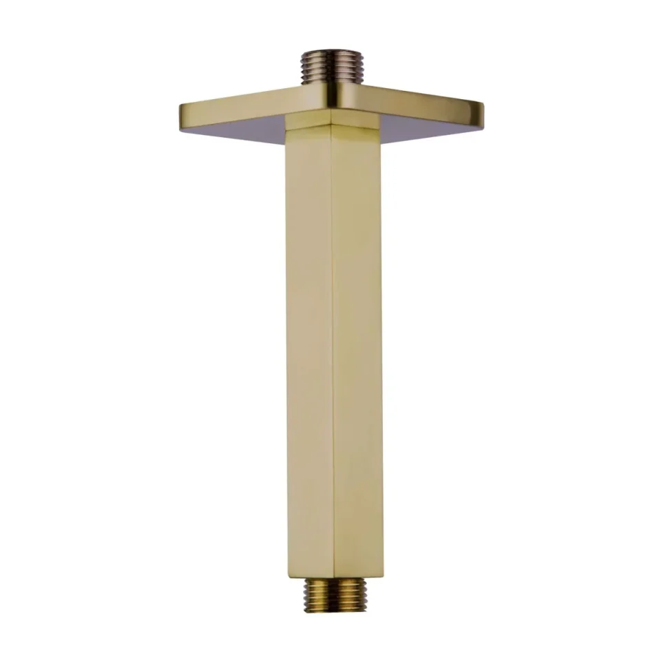 Just Taps Hix Ceiling Shower Arm 150mm Brushed Brass product image - Image 1
