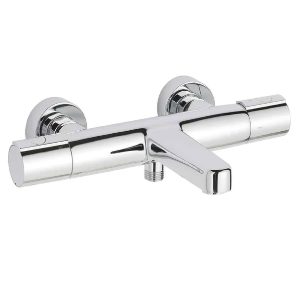 Just Taps Hugo Wall Mounted (With Flanges) Thermostatic Bath Shower Mixer Chrome
