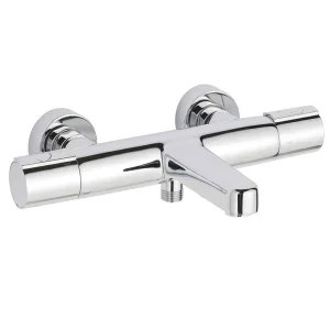 Just Taps Hugo Wall Mounted (With Flanges) Thermostatic Bath Shower Mixer Chrome