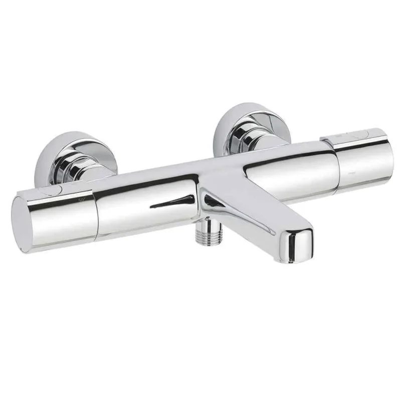 Just Taps Hugo Wall Mounted (With Flanges) Thermostatic Bath Shower Mixer Chrome product image - Image 1