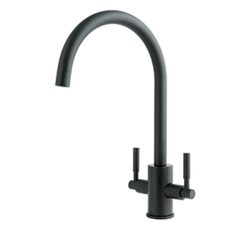 Just Taps Newbury Sink Mixer Swivel Spout Matt Black detail view - Image 3