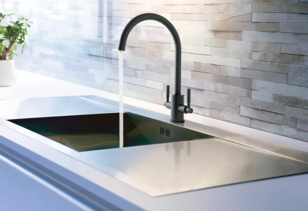 Just Taps Newbury Sink Mixer Swivel Spout Matt Black