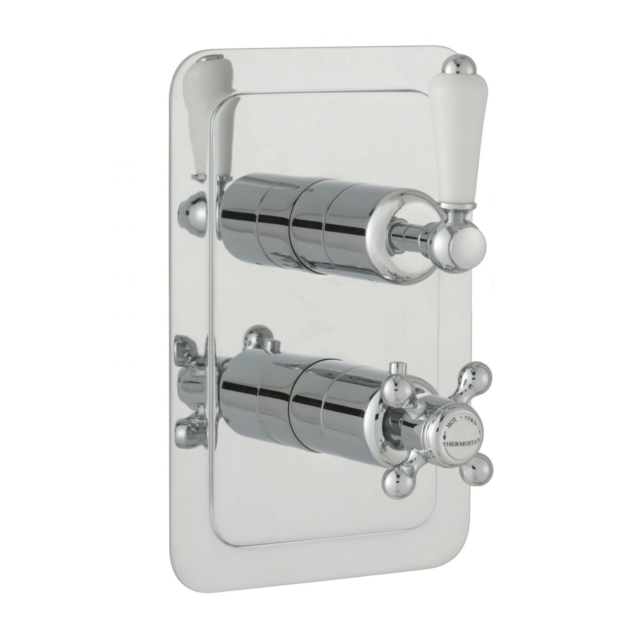 Just Taps Grosvenor Lever Concealed Thermostatic 1 Outlet Valve Vertical Chrome