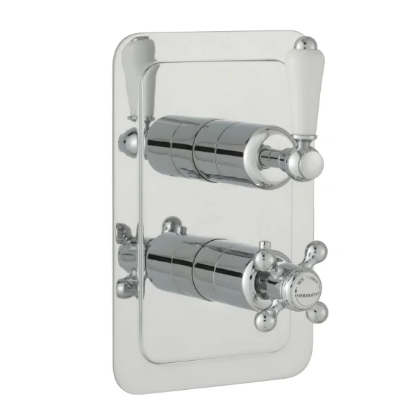 Just Taps Grosvenor Lever Concealed Thermostatic 1 Outlet Valve Vertical Chrome