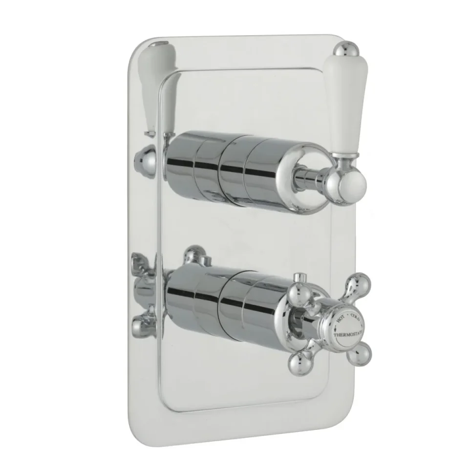Just Taps Grosvenor Lever Concealed Thermostatic 1 Outlet Valve Vertical Chrome product image - Image 1