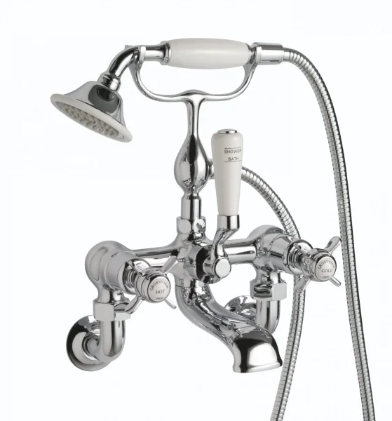 Just Taps Grosvenor Pinch Wall Mounted Bath Shower Mixer With Kit